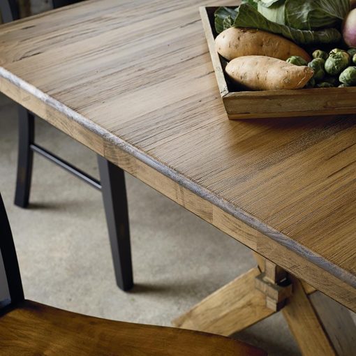 Set Meja Makan Kayu Kaki Silang
