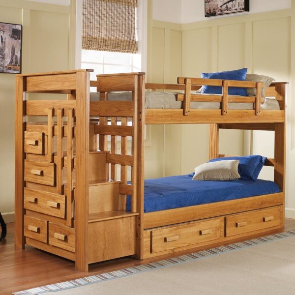 Tempat Tidur Tingkat Tangga Laci