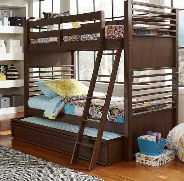 Tempat Tidur Tingkat 3 Kayu Jati