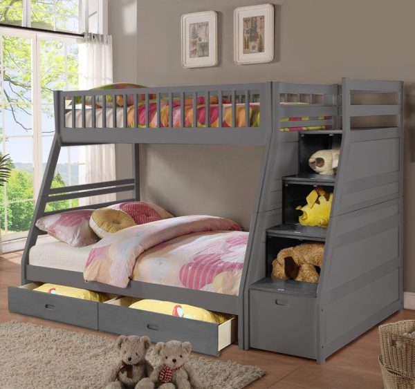 Tempat Tidur Tingkat Sorong Tangga Laci
