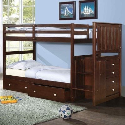 Tempat Tidur Tingkat Jati Laci 1