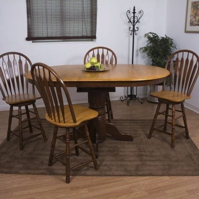 Set Meja Makan Jati Oval