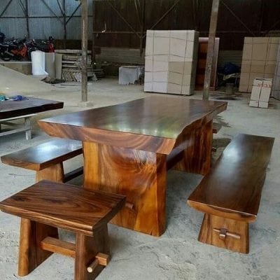 Set Meja Makan Kayu Trembesi