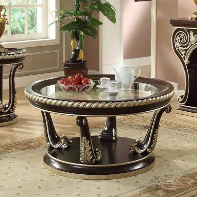 Meja Tamu Bundar Ukiran