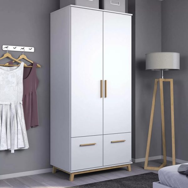 Lemari Pakaian Putih 2 Pintu Jh Id 2344