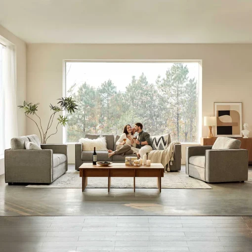 Amellia Set Sofa Tamu Minimalis Modern Kain Canvas