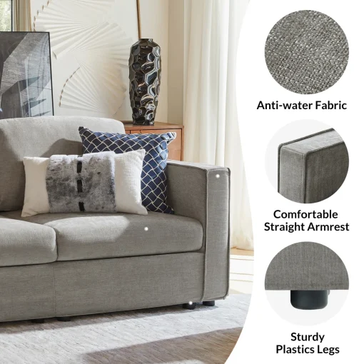 Amellia Set Sofa Tamu Minimalis Modern Kain Canvas