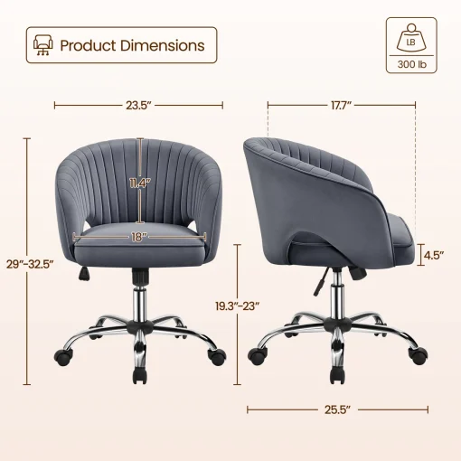 Arlo Kursi Kerja Kantor Minimalis Modern Kain Beludru