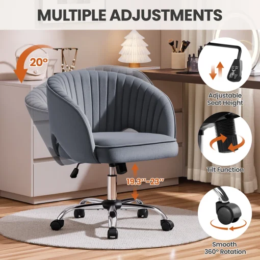 Arlo Kursi Kerja Kantor Minimalis Modern Kain Beludru