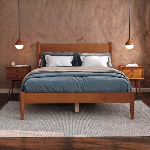 Ashlie Tempat Tidur Minimalis Finishing Wood Natural