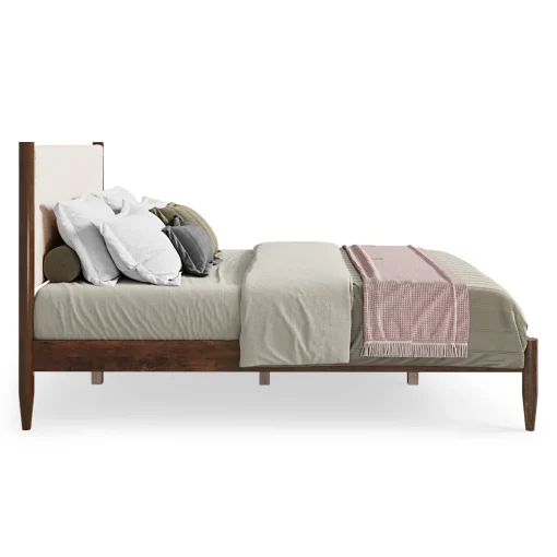 Besann Dipan Retro Minimalis Kayu Jati Headboard Jok Kain