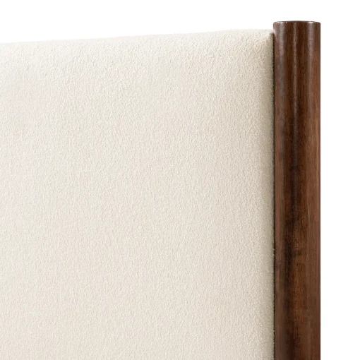 Besann Dipan Retro Minimalis Kayu Jati Headboard Jok Kain
