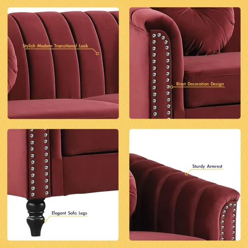 Caesyn Set Sofa Tamu Minimalis Kain Velvet