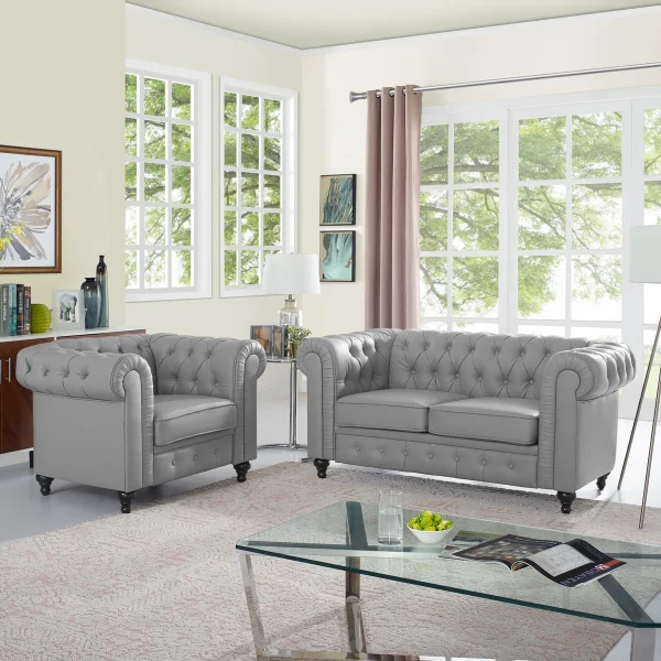 Cannora Set Sofa Tamu Chesterfield Minimalis