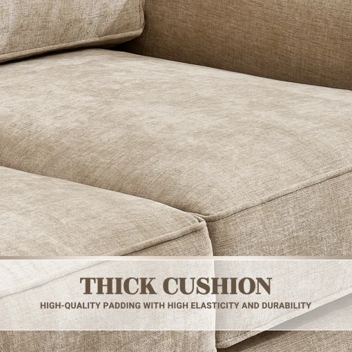 Chenille Sofa Tamu Minimalis Model 3 Seater Kekinian