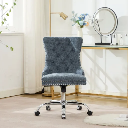 Chenille Kursi Kerja Kantor Kain Canvas Desain Modern