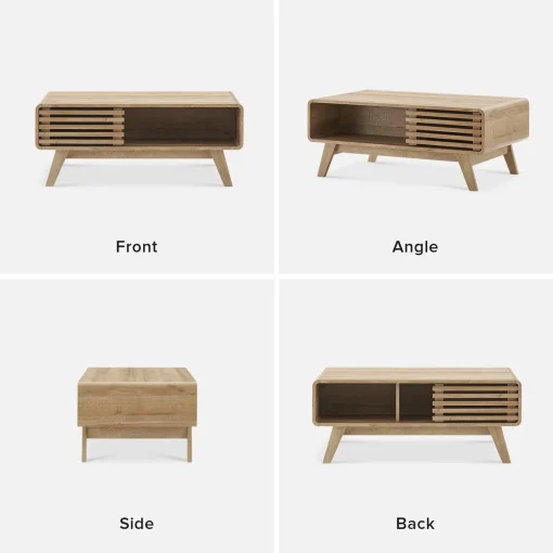 Corriga Meja Tamu Desain Minimalis Modern Kayu Jati