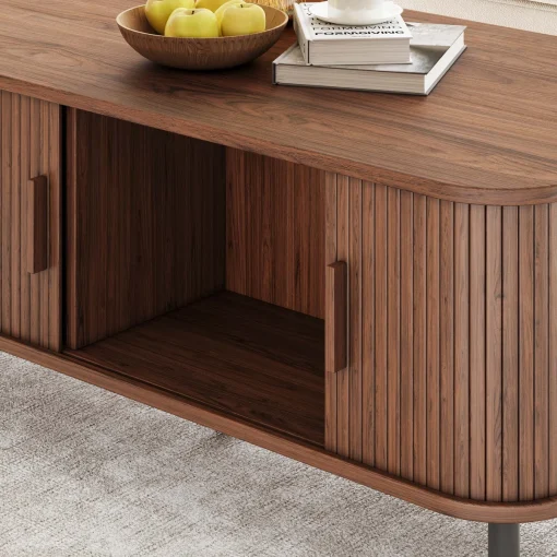 Ebern Meja Tamu Kayu Jati Desain Sliding Pintu Minimalis