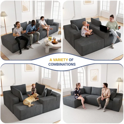 Ellie Set Sofa Tamu Sudut Multifungsi Desain Minimalis