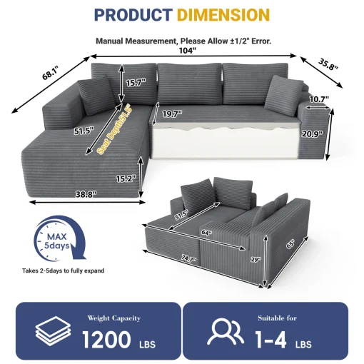 Ellie Set Sofa Tamu Sudut Multifungsi Desain Minimalis