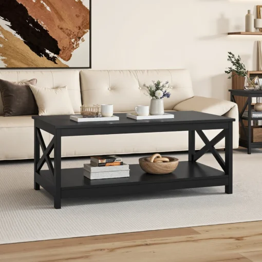 Gracie Meja Tamu Minimalis Modern Warna Finishing Hitam