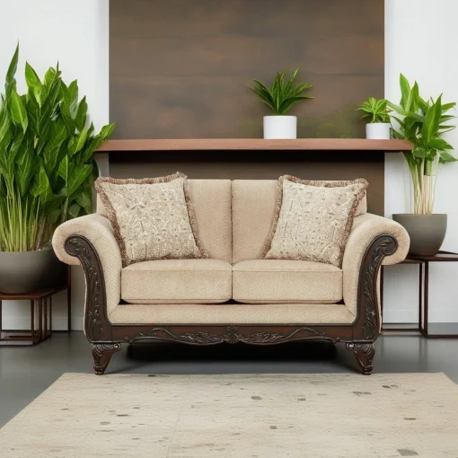 Halimma Set Sofa Tamu Ukiran Kayu Jati Desain Klasik