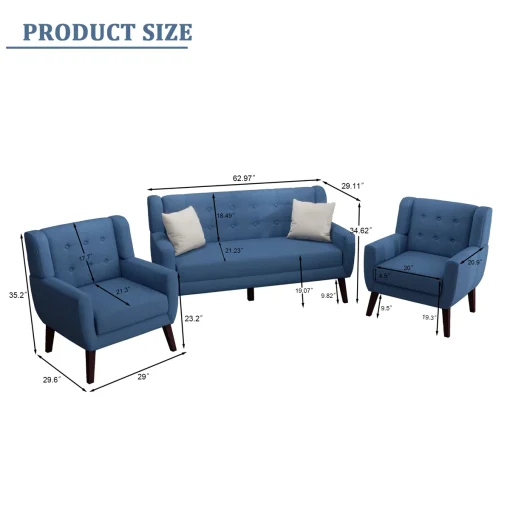 Jaqueze Set Sofa Tamu Minimalis Modern Kain Canvas