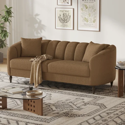 Javakien Sofa 2 Seater Minimalis Kain Canvas Texture