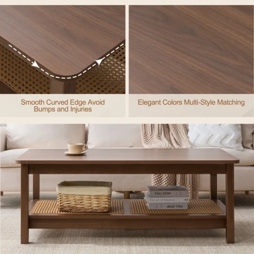 Jovinda Meja Tamu Unik Rotan Minimalis Modern Kayu Jati