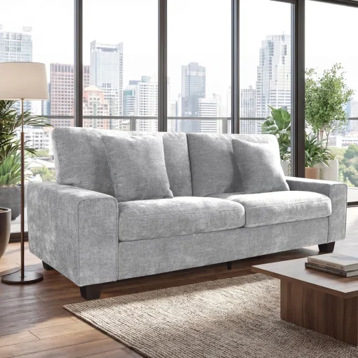 Karlita Sofa Tamu 3 Seater Minimalis Kain Canvas Modern