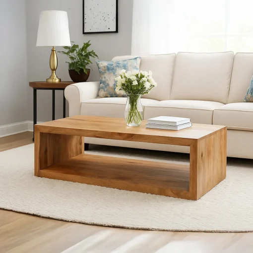 Keli Walpore Meja Tamu Kayu Jati Solid Modern