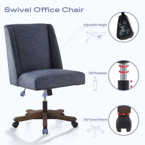 Kursi Kerja Staff Kantor Minimalis Kain Canvas