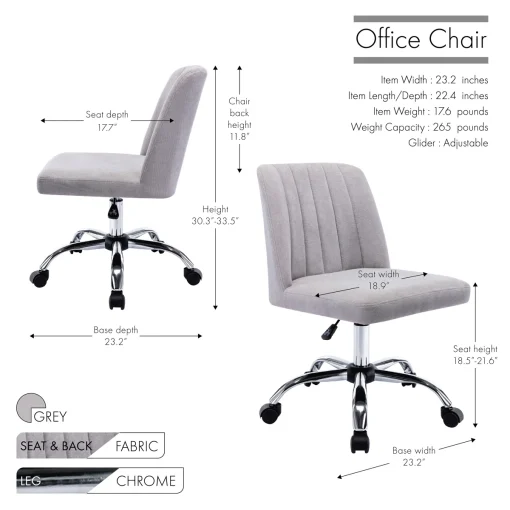 Kursi Kerja Staff Kantor Kain Canvas Minimalis Unik