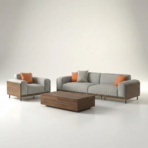 Lybberyl Set Sofa Tamu Kayu jati Solid Minimalis Modern