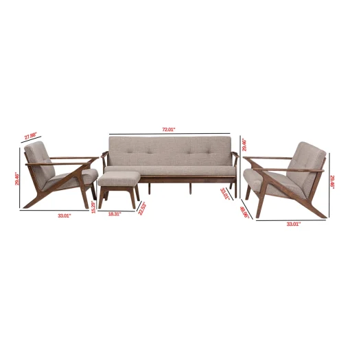 Linderry Set Sofa Tamu Kayu Jati Solid Minimalis