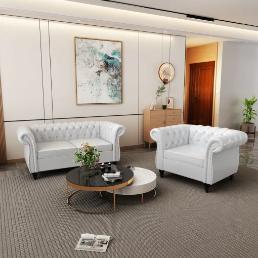 Liverry Set Sofa Tamu Chesterfield Modern Klasik
