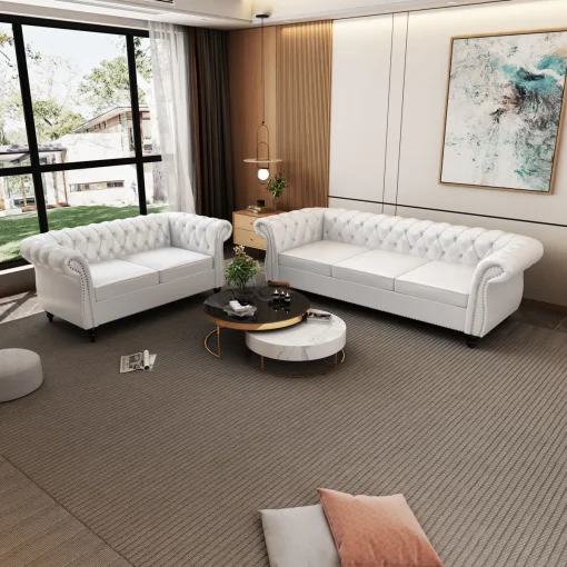 Liverry Set Sofa Tamu Chesterfield 3 & 2 Dudukan Minimalis