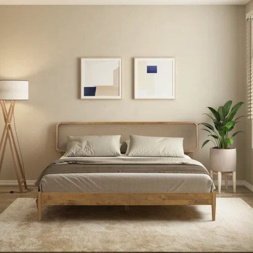 Lupin Tempat Tidur Headboard Jok Kain Desain Minimalis