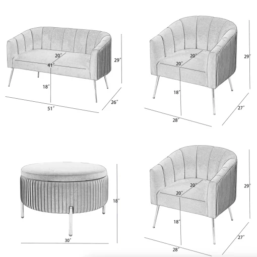 Marian Set Sofa Tamu Retro Minimalis Modern
