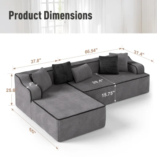 Marinna Set Sofa Tamu Sudut Minimalis Kain Beludru