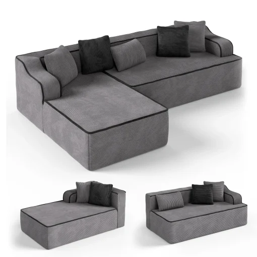 Marinna Set Sofa Tamu Sudut Minimalis Kain Beludru