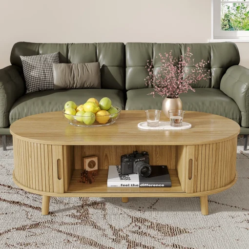 Meja Tamu Minimalis Kayu Jati Finishing Bleaching Wood