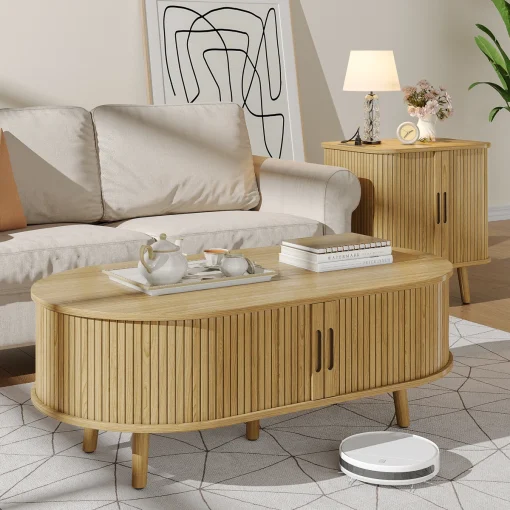Meja Tamu Minimalis Kayu Jati Finishing Bleaching Wood