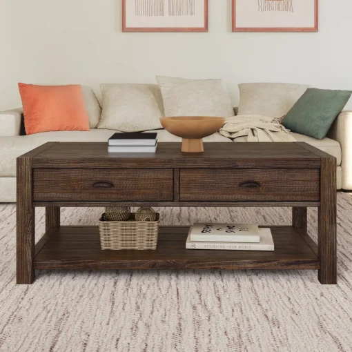 Meja Tamu Klasik Rustic Kayu Jati Desain Modern Minimalis