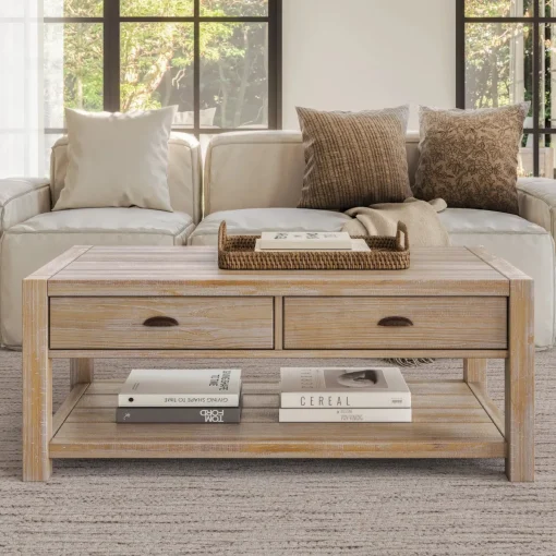Montauk Meja Tamu Rustic Kayu Jati Minimalis Modern