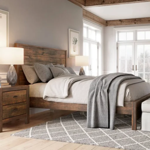 Montouk Tempat Tidur Rustic Minimalis Modern Kayu Jati
