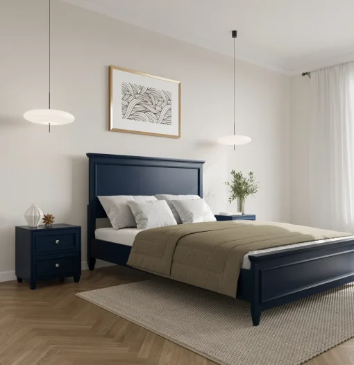 Montreil Dipan Tidur Dewasa Cat Duco Navy Blue Minimalis