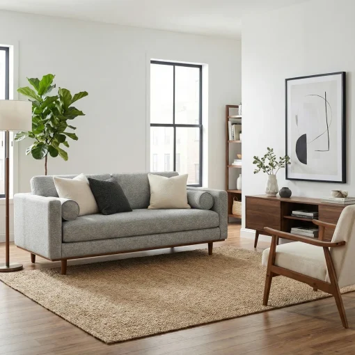 Morrison Sofa Tamu 2 Seater Kain Canvas Minimalis Terbaru