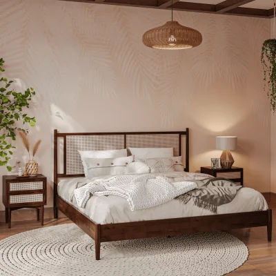 Oliver Tempat Tidur Rotan Kayu Jati