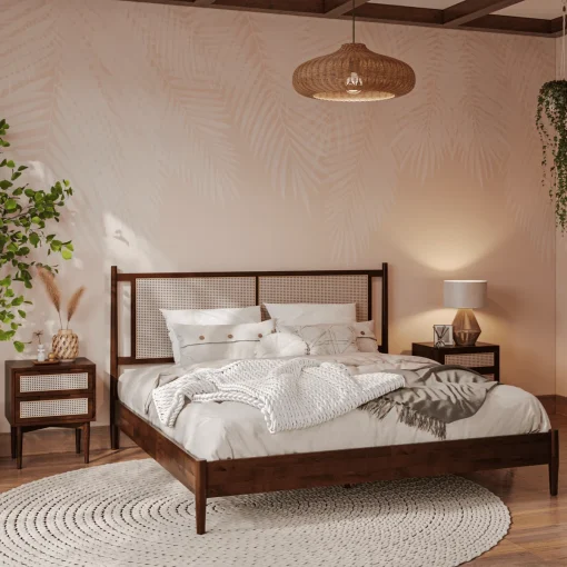 Oliver Tempat Tidur Model Rotan Kayu Jati Minimalis